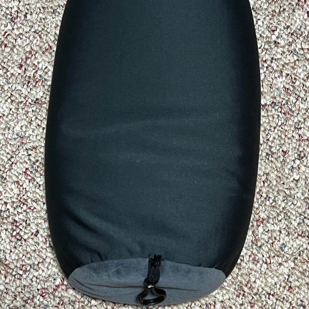Black Travel Pillow Soft Compact Neck Support with Clip